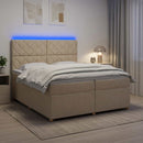 Boxmadras med topmadras Cremefarvet 200 x 200 cm Stof