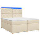 Boxmadras med topmadras Cremefarvet 200 x 200 cm Stof