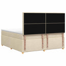 Boxmadras med topmadras Cremefarvet 200 x 200 cm Stof