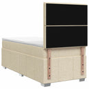 LED boksmadrasseng med madras Cremefarvet 80 x 200 cm Stof