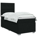 LED boksmadrasseng med madras Sort 100 x 200 cm Stof