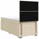 LED boksmadrasseng med madras Cremefarvet 100 x 200 cm Stof
