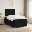 LED boksmadrasseng med madras Sort 120 x 190 cm Stof