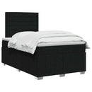 LED boksmadrasseng med madras Sort 120 x 190 cm Stof