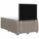 LED boksmadrasseng med madras Gråbrun 120 x 190 cm Stof