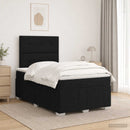 LED boksmadrasseng med madras Sort 120 x 190 cm Stof