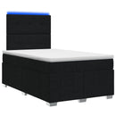 LED boksmadrasseng med madras Sort 120 x 190 cm Stof