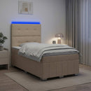LED boksmadrasseng med madras Cremefarvet 120 x 190 cm Stof