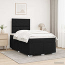 LED boksmadrasseng med madras Sort 120 x 190 cm Stof