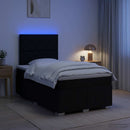 LED boksmadrasseng med madras Sort 120 x 190 cm Stof