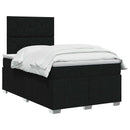 LED boksmadrasseng med madras Sort 120 x 190 cm Stof