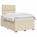 LED boksmadrasseng med madras Cremefarvet 120 x 190 cm Stof