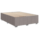 LED boksmadrasseng med madras Gråbrun 140 x 190 cm Stof