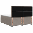 LED boksmadrasseng med madras Gråbrun 140 x 190 cm Stof
