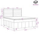 LED boksmadrasseng med madras Gråbrun 140 x 190 cm Stof