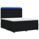 LED boksmadrasseng med madras Sort 140 x 200 cm Stof
