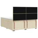 LED boksmadrasseng med madras Cremefarvet 140 x 200 cm Stof