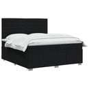 LED boksmadrasseng med madras Sort 160 x 200 cm Stof