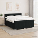 LED boksmadrasseng med madras Sort 180 x 200 cm Stof