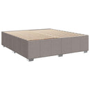 LED boksmadrasseng med madras Gråbrun 180 x 200 cm Stof
