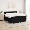 LED boksmadrasseng med madras Sort 180 x 200 cm Stof