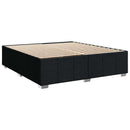 LED boksmadrasseng med madras Sort 180 x 200 cm Stof