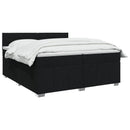 LED boksmadrasseng med madras Sort 200 x 200 cm Stof