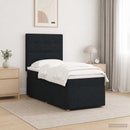 LED boksmadrasseng med madras Sort 100 x 200 cm Stof