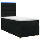 LED boksmadrasseng med madras Sort 100 x 200 cm Stof