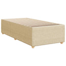 LED boksmadrasseng med madras Cremefarvet 100 x 200 cm Stof