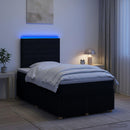 LED boksmadrasseng med madras Sort 120 x 200 cm Stof