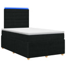 LED boksmadrasseng med madras Sort 120 x 190 cm Stof