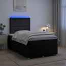 LED boksmadrasseng med madras Sort 120 x 190 cm Stof