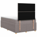 LED boksmadrasseng med madras Gråbrun 120 x 190 cm Stof
