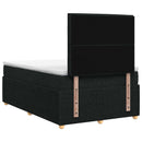 LED boksmadrasseng med madras Sort 120 x 200 cm Stof