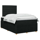 LED boksmadrasseng med madras Sort 120 x 200 cm Stof