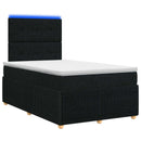 LED boksmadrasseng med madras Sort 120 x 200 cm Stof