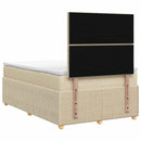 LED boksmadrasseng med madras Cremefarvet 120 x 200 cm Stof