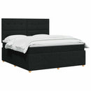 LED boksmadrasseng med madras Sort 140 x 190 cm Stof
