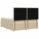 LED boksmadrasseng med madras Cremefarvet 160 x 200 cm Stof