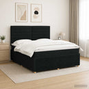 LED boksmadrasseng med madras Sort 160 x 200 cm Stof