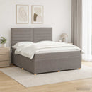 LED boksmadrasseng med madras Gråbrun 140 x 190 cm Stof