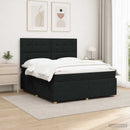 LED boksmadrasseng med madras Sort 160 x 200 cm Stof