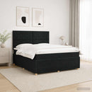 LED boksmadrasseng med madras Sort 160 x 200 cm Stof