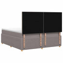 LED boksmadrasseng med madras Gråbrun 180 x 200 cm Stof