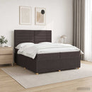 LED boksmadrasseng med madras Mørk Brun 200 x 200 cm Stof