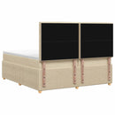 LED boksmadrasseng med madras Cremefarvet 200 x 200 cm Stof