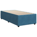 LED boksmadrasseng med madras Blå 80 x 200 cm Fløjl