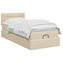 Ottoman seng med madras Cremefarvet 90 x 200 cm Stof
