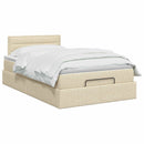 Ottoman seng med madras Cremefarvet 120 x 190 cm Stof